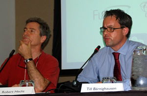 Robert Hecht and Till Barnighausen on a panel at the IAEN Pre-Conference